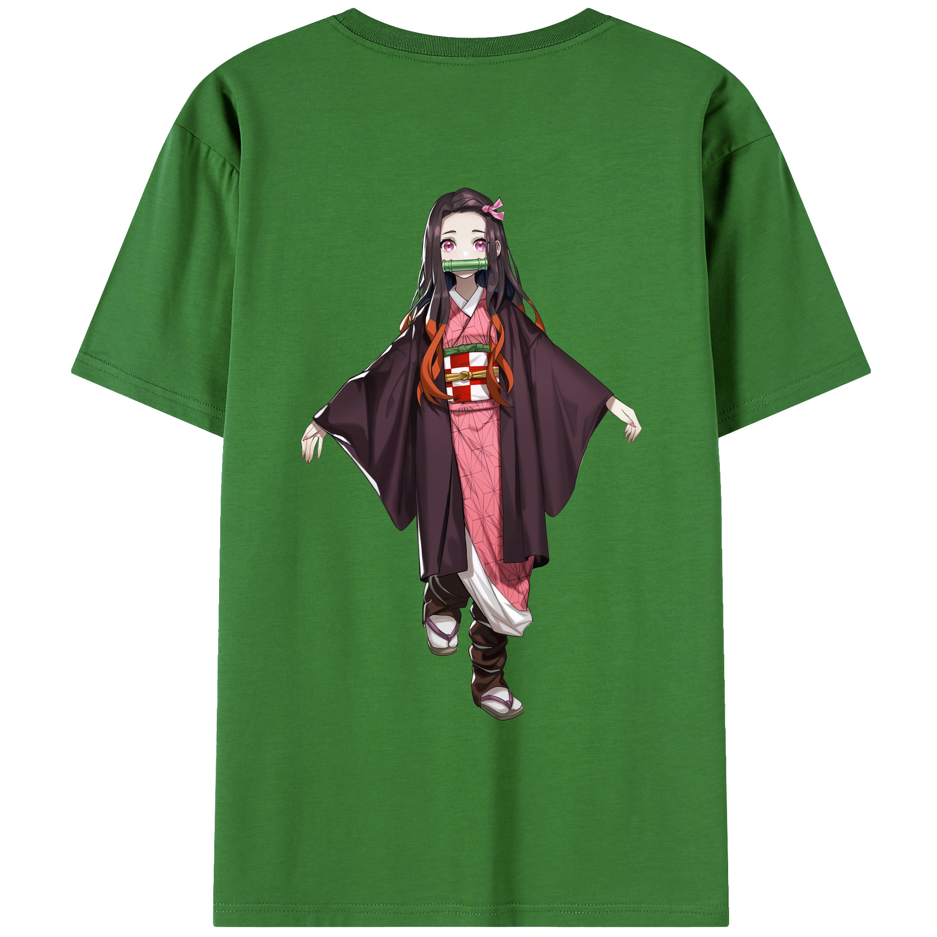 （画像用） 鬼滅の刃（きめつのやいば）竈門 禰󠄀豆子／かまど ねずこ Kamado Nezuko レディース半袖Tシャツ(バックプリント)